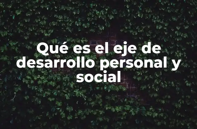 Qué es el Eje de Desarrollo Personal y Social