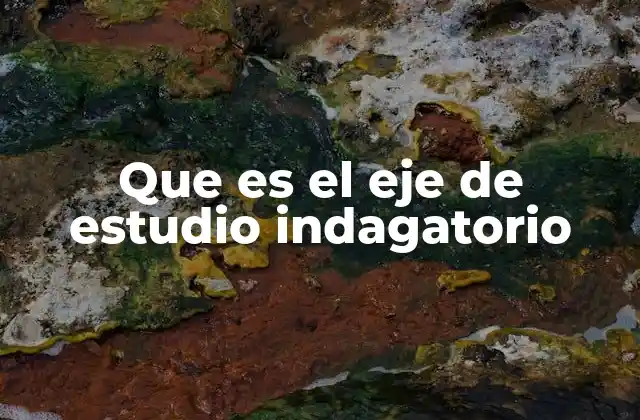 Que es el Eje de Estudio Indagatorio