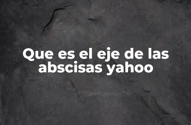 Que es el Eje de las Abscisas Yahoo 2 La base del sistema de coordenadas