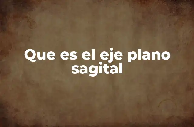 Que es el Eje Plano Sagital