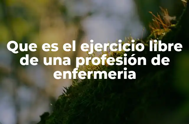 Que es el Ejercicio Libre de una Profesión de Enfermeria