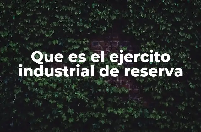 Que es el Ejercito Industrial de Reserva 2 El rol del ejército industrial de reserva en la dinámica laboral