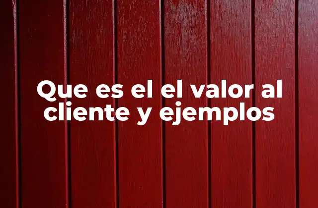 Que es el el Valor Al Cliente y Ejemplos
