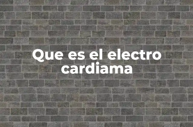 Que es el Electro Cardiama