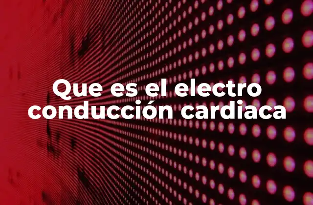 Que es el Electro Conducción Cardiaca