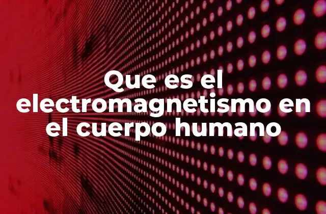 Que es el Electromagnetismo en el Cuerpo Humano