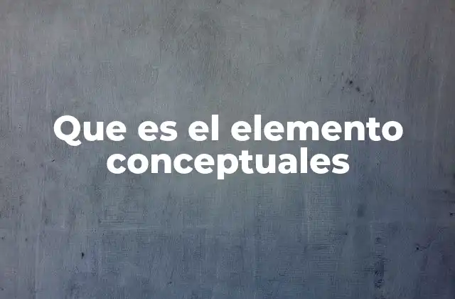 Que es el Elemento Conceptuales