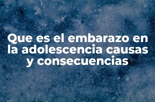 Que es el Embarazo en la Adolescencia Causas y Consecuencias