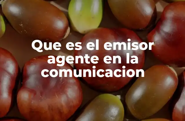 Que es el Emisor Agente en la Comunicacion