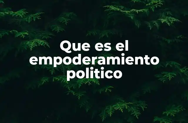 Que es el Empoderamiento Politico