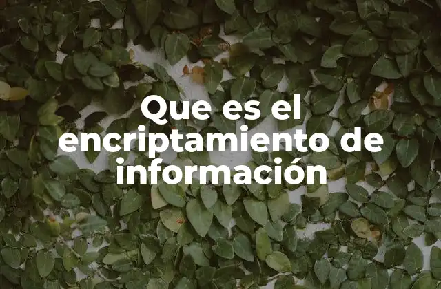 Que es el Encriptamiento de Información