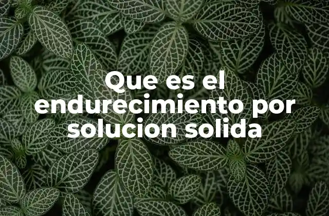 Que es el Endurecimiento por Solucion Solida