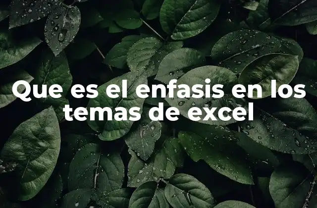 Que es el Enfasis en los Temas de Excel