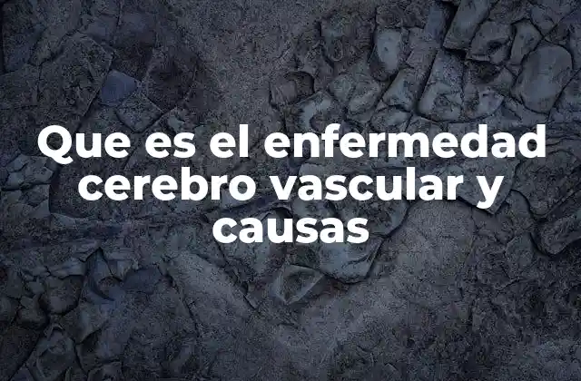 Que es el Enfermedad Cerebro Vascular y Causas