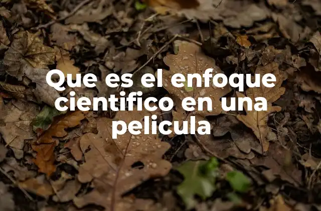 Que es el Enfoque Cientifico en una Pelicula