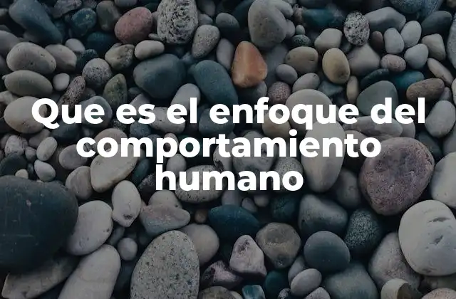 Que es el Enfoque Del Comportamiento Humano