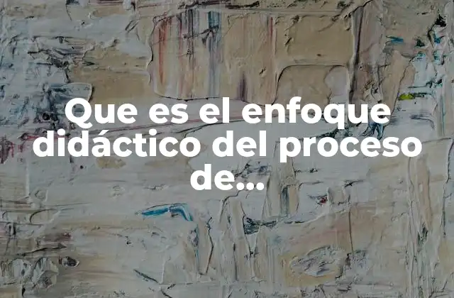 Que es el Enfoque Didáctico Del Proceso de Enseñanza-aprendizaje