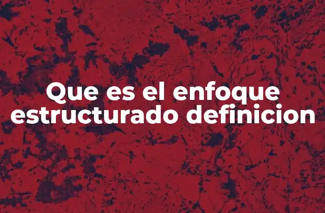 Que es el Enfoque Estructurado Definicion