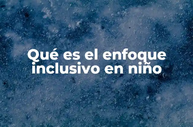 Qué es el Enfoque Inclusivo en Niño