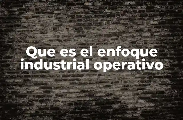 Que es el Enfoque Industrial Operativo