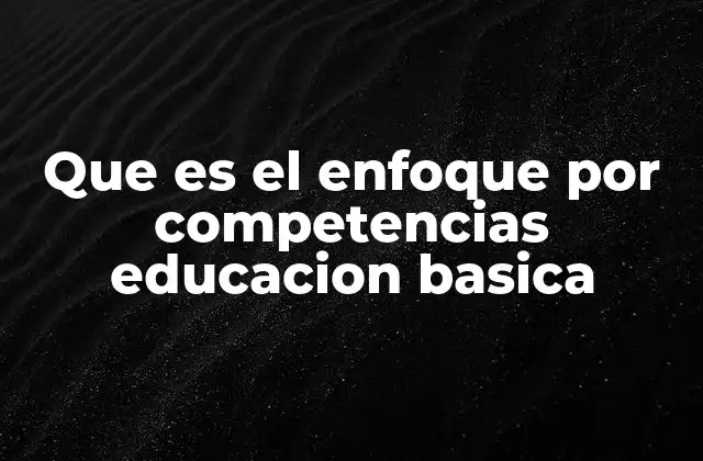 Cómo se aplica el enfoque por competencias en la educación básica