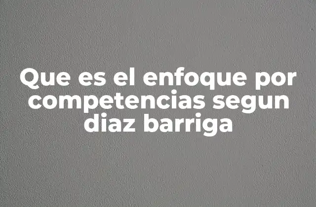 Que es el Enfoque por Competencias Segun Diaz Barriga