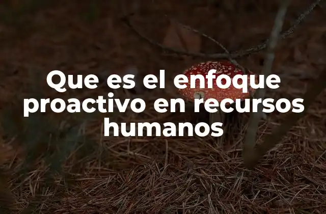 Que es el Enfoque Proactivo en Recursos Humanos