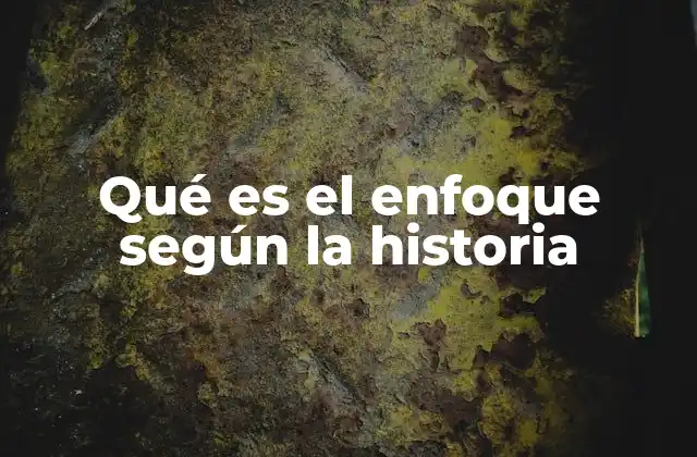 Qué es el Enfoque según la Historia