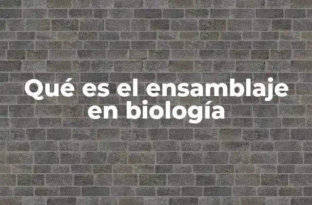 Qué es el Ensamblaje en Biología