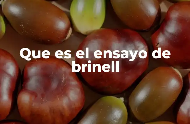 Que es el Ensayo de Brinell