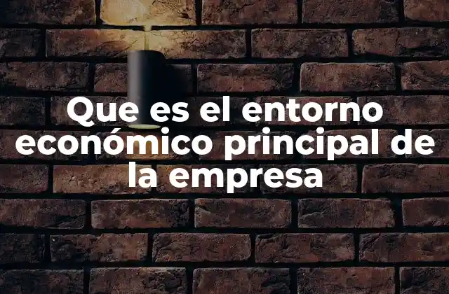 Que es el Entorno Económico Principal de la Empresa