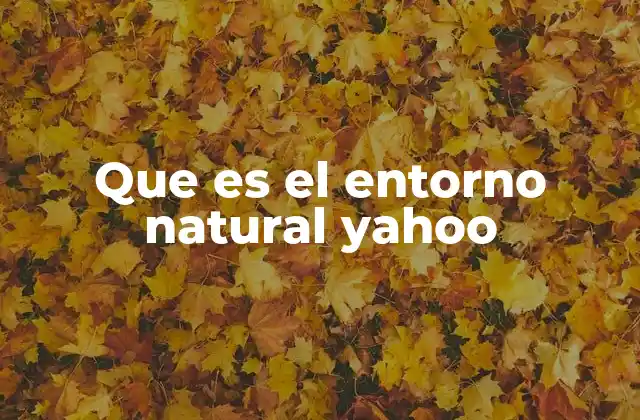 Que es el Entorno Natural Yahoo