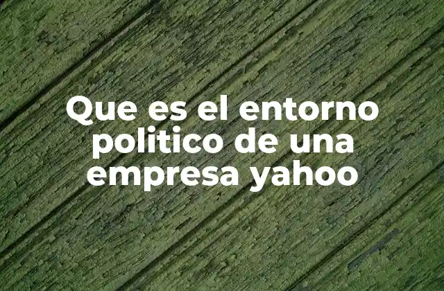 Que es el Entorno Politico de una Empresa Yahoo
