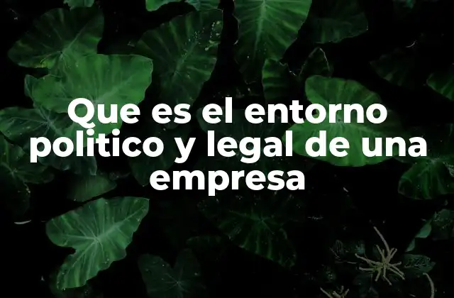 Que es el Entorno Politico y Legal de una Empresa