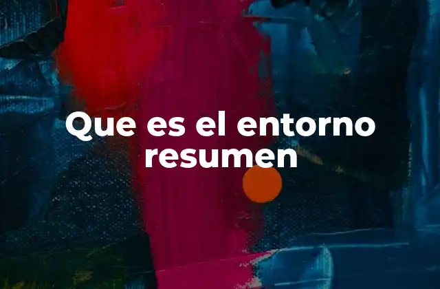 Que es el Entorno Resumen