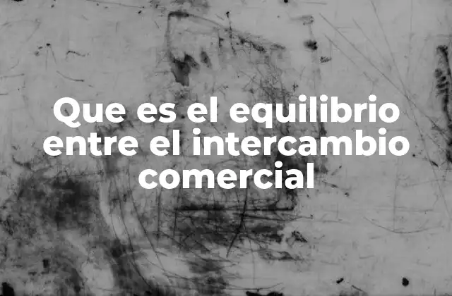 Que es el Equilibrio entre el Intercambio Comercial