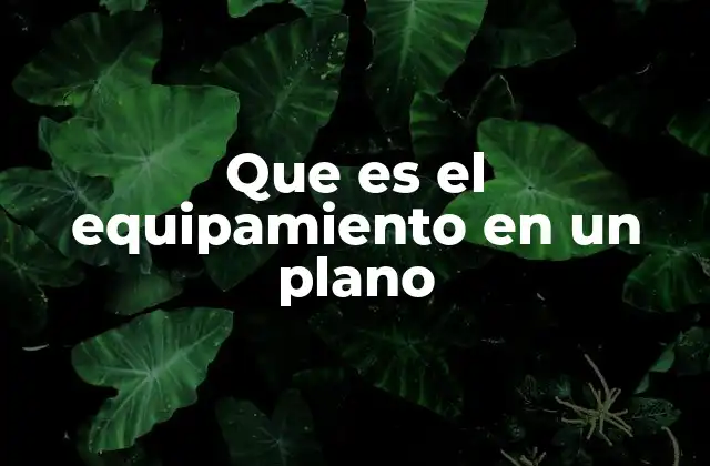 Que es el Equipamiento en un Plano