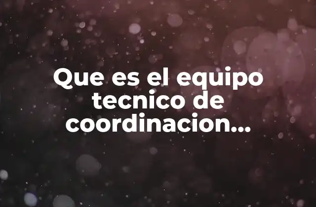 Que es el Equipo Tecnico de Coordinacion Pedagogica