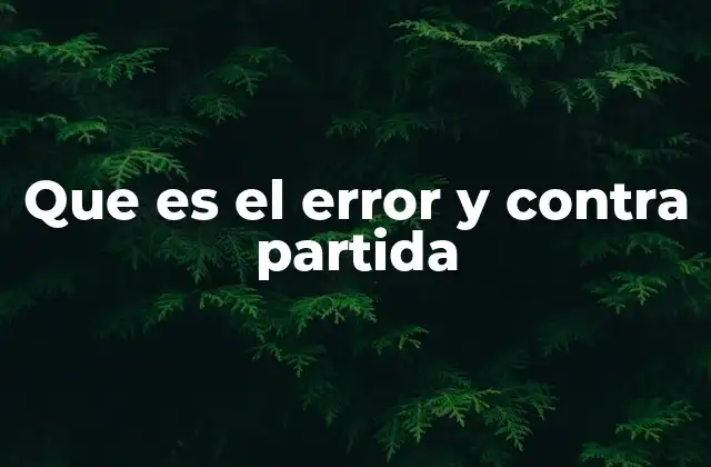 Que es el Error y contra Partida 2 La importancia de la corrección contable sin alterar registros anteriores