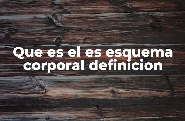 Que es el es Esquema Corporal Definicion