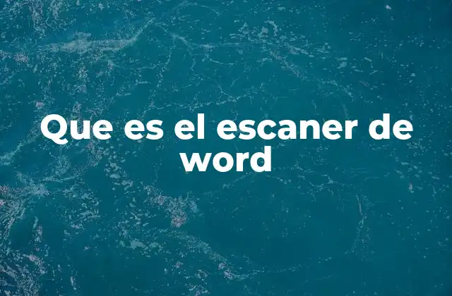 Que es el Escaner de Word