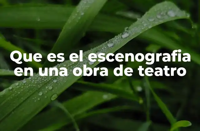 Que es el Escenografia en una Obra de Teatro