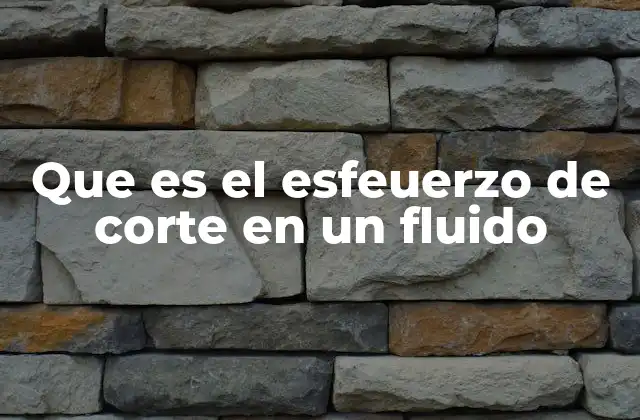 Que es el Esfeuerzo de Corte en un Fluido