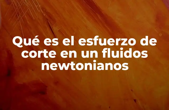 Qué es el Esfuerzo de Corte en un Fluidos Newtonianos