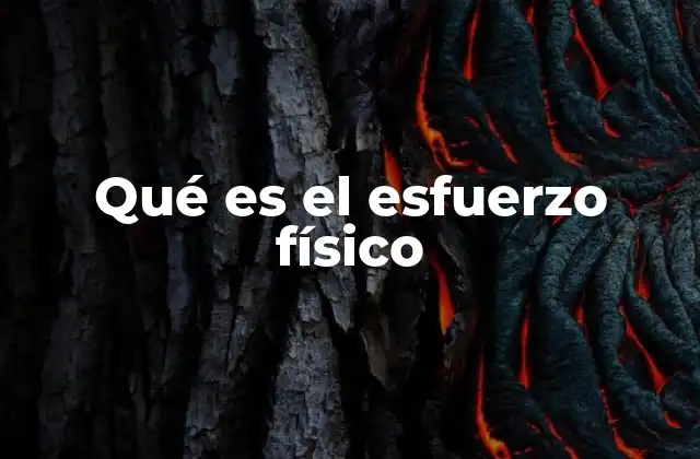 Qué es el Esfuerzo Físico