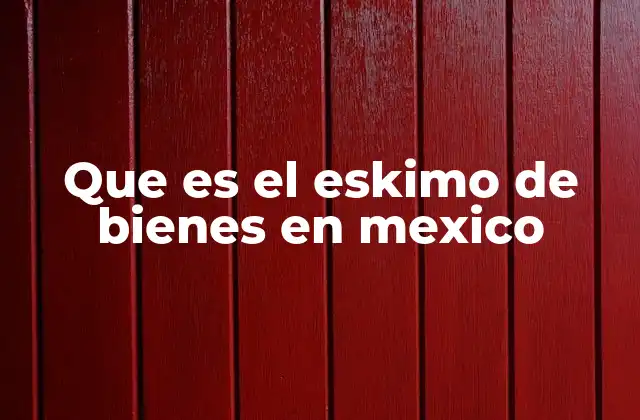Que es el Eskimo de Bienes en Mexico