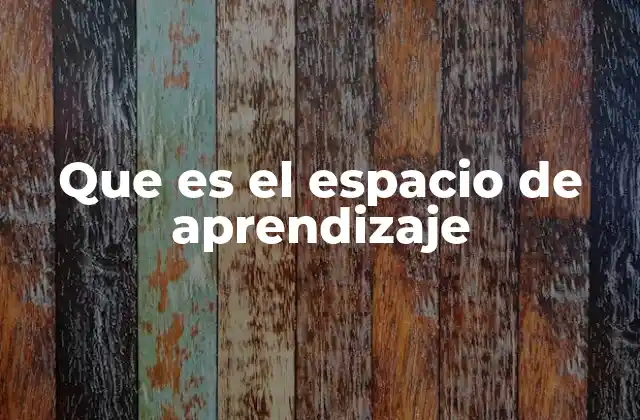 Que es el Espacio de Aprendizaje