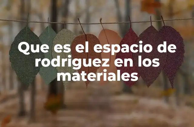 Que es el Espacio de Rodriguez en los Materiales