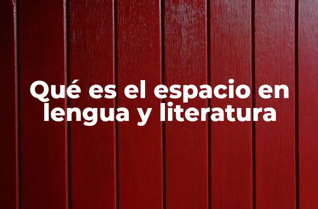 Qué es el Espacio en Lengua y Literatura