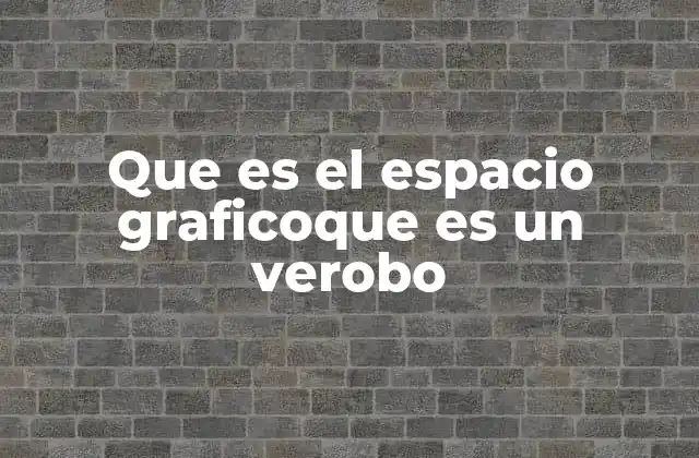 Que es el Espacio Graficoque es un Verobo